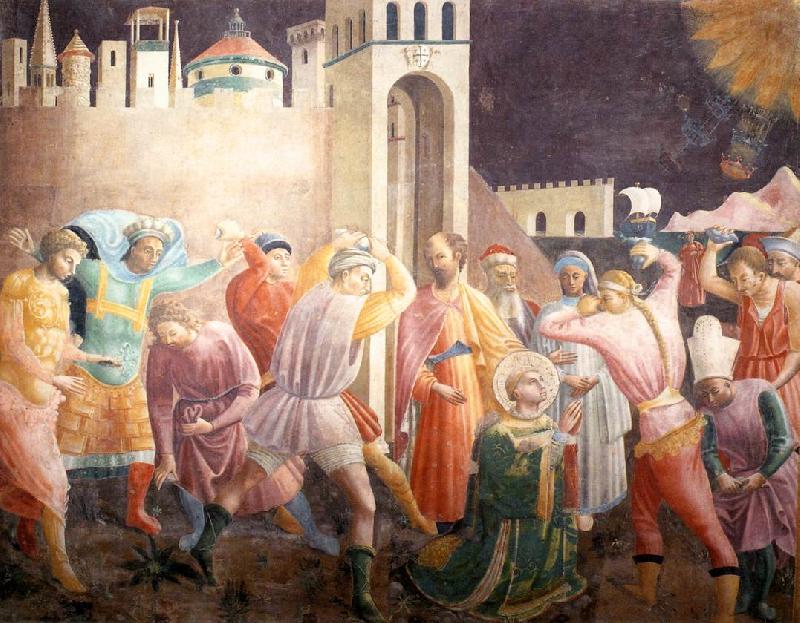 UCCELLO, Paolo Stoning of St Stephen Germany oil painting art
